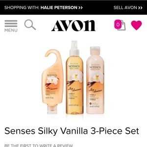 avon senses lotion, shower gel, and body spray.
